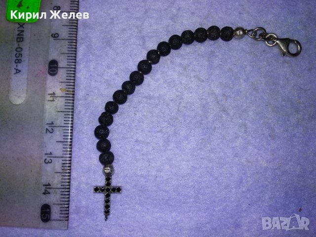 ЧАСТ от СРЕБЪРНА ГРИВНА СРЕБРО 925 с ТОПЧЕТА от ВУЛКАНИЧЕН КАМЪК и МАРКАЗИТИ на КРЪСТЧЕТО 40987, снимка 8 - Гривни - 43225262