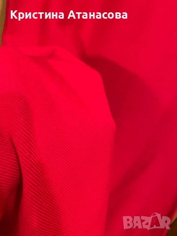 Червена рипсена рокля H&M - 2XL, снимка 4 - Рокли - 52448199