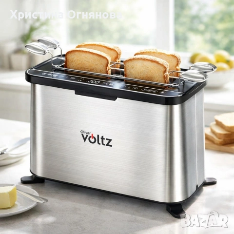 Мултифункционален уред за готвене 4 в 1, Oliver Voltz, 1700W, Тостер, Грил/Парти грил, Фурна, BBQ, снимка 5 - Друга електроника - 53436710