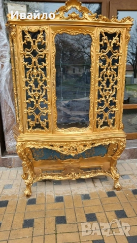Италианска барокова витрина 026, снимка 3 - Секции и витрини - 52348018