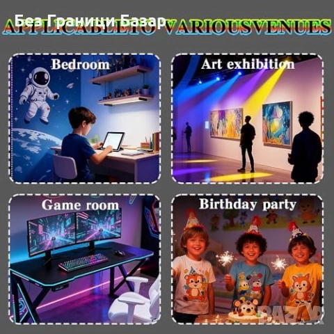 Нова Led 32 см Gaming Zone неонова лампа USB декор за геймъри стая дом, снимка 5 - Лед осветление - 52469985