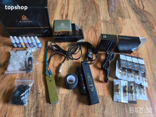 Комплект за татуировки Blackbudda Tattoo Gun kit - професионален комплект 100% работещо..., снимка 8 - Друго оборудване - 51595300