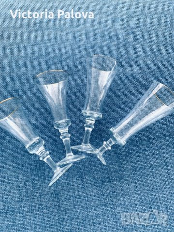 Чаши за вино кристалин,златен кант, снимка 4 - Чаши - 33586642