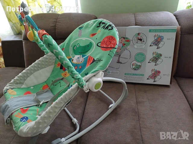 Chipolino шезлонг -люлка Baby Spa зелен, снимка 3 - Детски шезлонги - 53340961