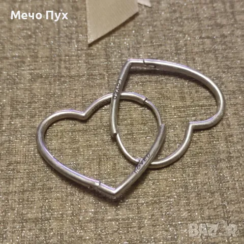 Сребърни обеци Пандора (161), снимка 2 - Обеци - 49318576