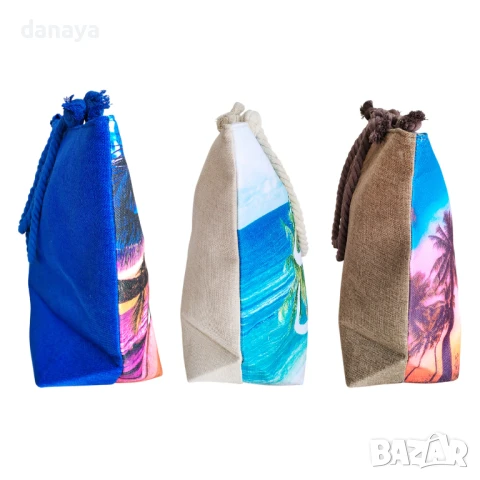 5956 Текстилна плажна чанта с цип Summer, снимка 6 - Чанти - 50711004