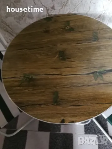 Кръгла маса с два стола- сет, снимка 2 - Маси - 47636519