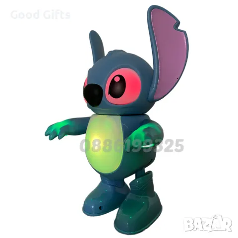Интерактивен пеещ и танцуващ Стич, Фигурка Стич със Светлина, движение и музика., снимка 2 - Музикални играчки - 47443581