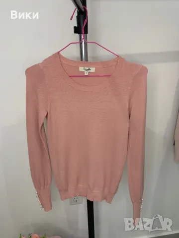 Блуза нежно плетиво с перлички, универсален размер, снимка 2 - Блузи с дълъг ръкав и пуловери - 48764205