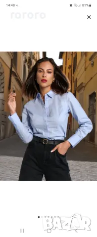 Синя вталена риза, снимка 3 - Ризи - 48127535