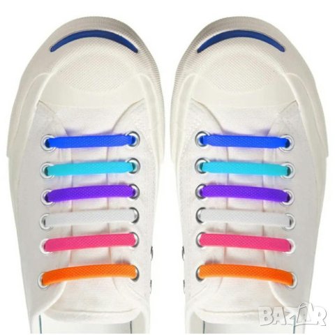 Силиконови връзки за обувки - 16 броя, бели, черни, цветни , снимка 7 - Други - 43159164