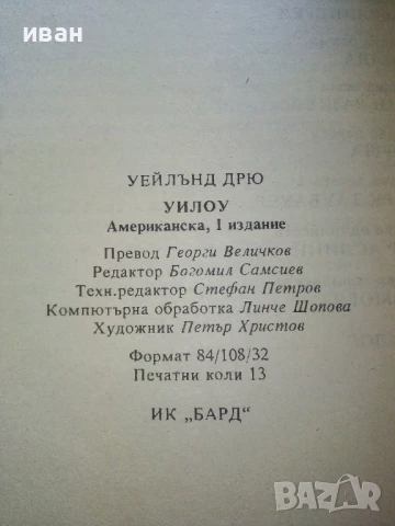 Уилоу - Уейлънд Дрю - 1993г., снимка 4 - Художествена литература - 51233807