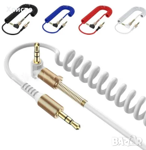 Аудио кабел спирала 3.5-3.5 AUX, снимка 4 - Кабели и адаптери - 48952566