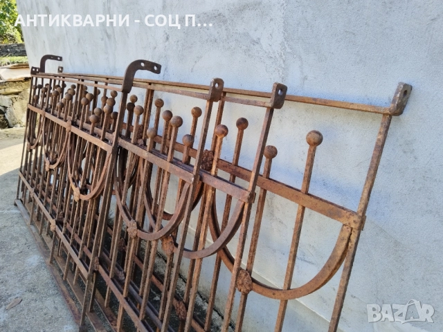 Комплект Стара Кована Ограда, Стар Кован Парапет / 4 Панела / 8 Метра / Тегло 120/140кг. , снимка 3 - Антикварни и старинни предмети - 52171205