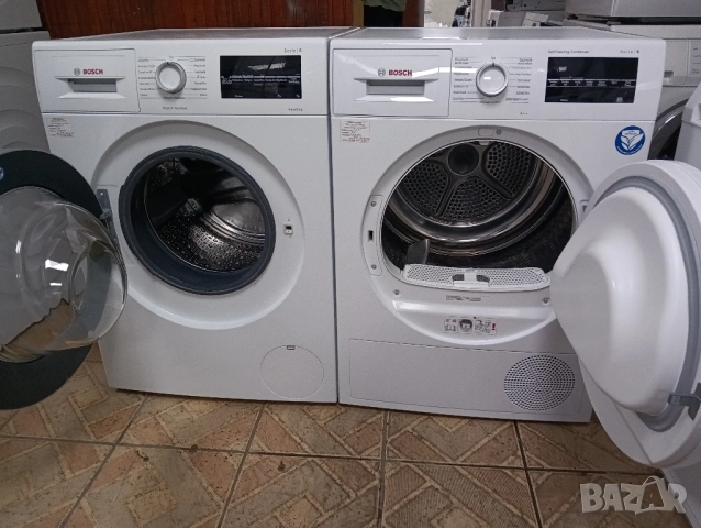 Комплект пералня и сушилня с термопомпа Бош Bosch Serie 6 A+++ 8кг 2 години гаранция!, снимка 6 - Перални - 52338822