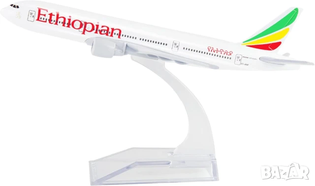 Boeing 777 самолет модел макет Etiopian Африка полети писта стюардеса
