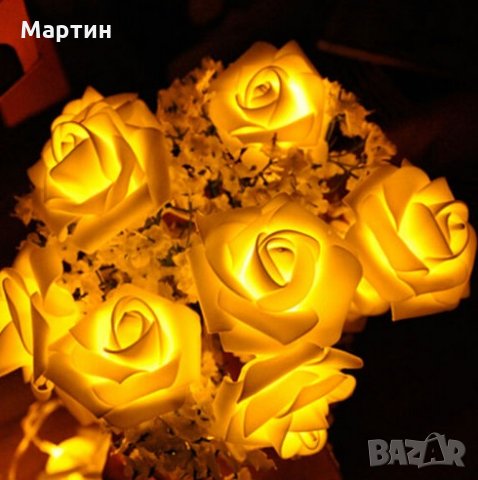 Рози LED светещи за декорация Коледа - елегантен лукс и романтично усещане, снимка 5 - Изкуствени цветя - 26861593