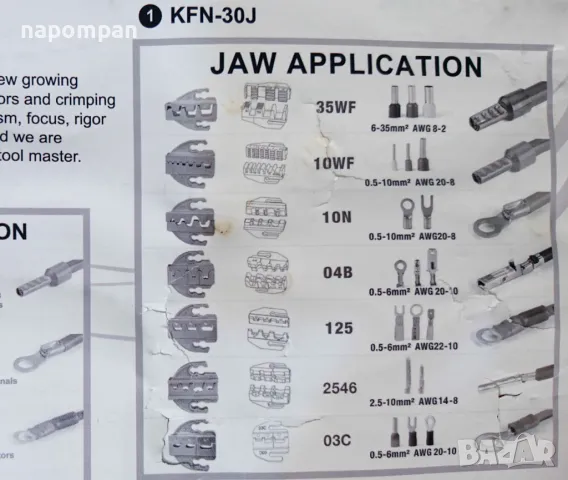 Пълен Комплект Клещи за Кримпване на Кабелни Обувки със Сменяеми Накрайници, снимка 7 - Клещи - 49892338