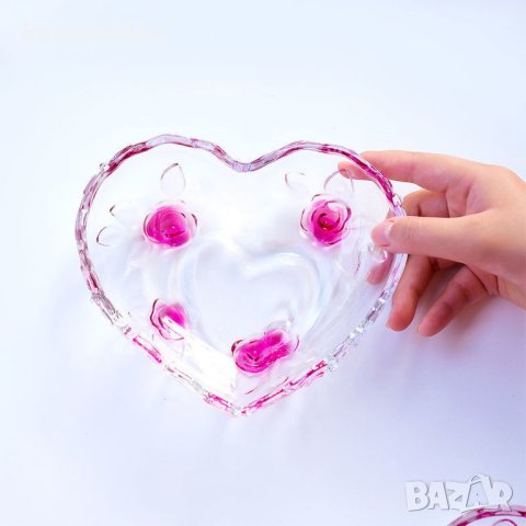 Чинийка под формата на сърце с розички 🌹🍽️, снимка 3 - Прибори за хранене, готвене и сервиране - 43479718