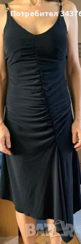 Рокля черна асиметрична, снимка 6 - Рокли - 50837489