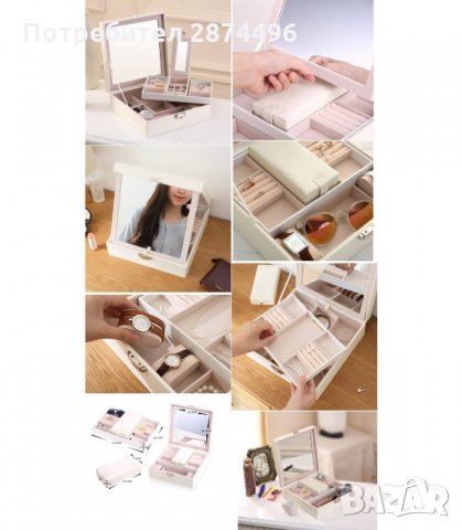 1755 Красива кутия за бижута с много отделения и огледало, снимка 15 - Други - 34659250