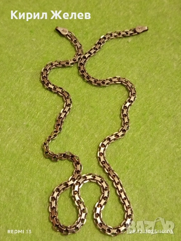 Сребърен ланец плетка тип КУБИНСКА ПЛЕТКА майсторска ръчна изработка Italy 40077, снимка 6 - Колиета, медальони, синджири - 52917553