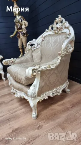 Италианска барокова холна гарнитура 055, снимка 5 - Дивани и мека мебел - 48715033