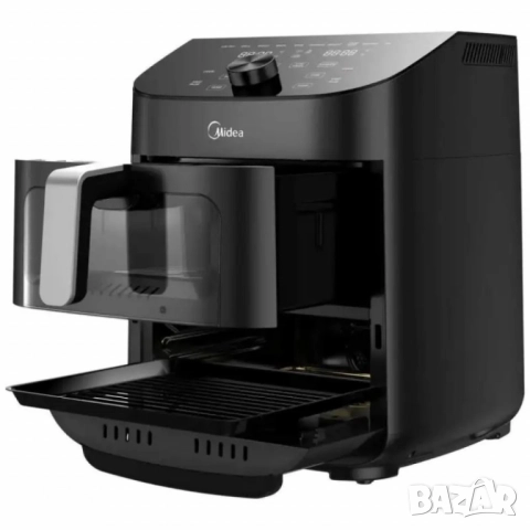 Еър Фрайър 2 в 1 - 11L - Midea MAD1100DADK - С две зони за готвене, 10 програми и 360° циркулация на, снимка 11 - Друга електроника - 51858947