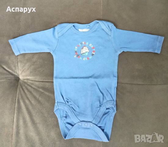 Бебешко памучно боди с дълъг ръкав марка LUPILU за деца 0-3 месеца