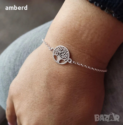 Сребърна гривна "Дървото на живота" , снимка 5 - Гривни - 53437406