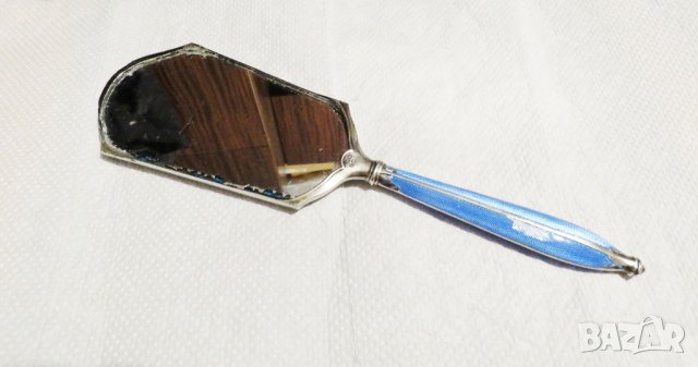 Старинно английско сребърно аристократично огледало с емайл  Birmingham England 1773-1924 г сребро, снимка 2 - Други - 32624416