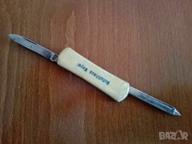 Малък немски сгъваем нож, 1 острие и пила за нокти, снимка 2 - Антикварни и старинни предмети - 38343471