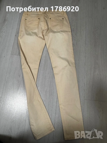 Бежови skinny дънки с ниска талия, снимка 4 - Дънки - 26680767