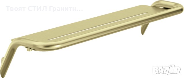 Златна стенна полица, рафт за баня за стенен монтаж Silia Brush Gold