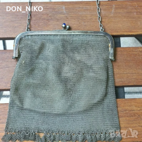 Плетена дамска чантичка,Англия 19 век, снимка 4 - Антикварни и старинни предмети - 50960468