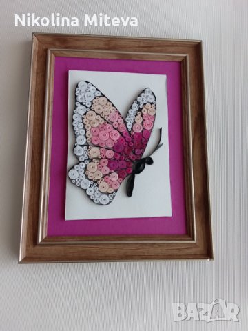 Квилинг картина  " Пеперуда ", снимка 3 - Картини - 32567722