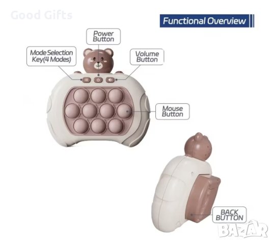 Игра POP IT със светлина и звук за памет и концентрация, Мече, снимка 7 - Образователни игри - 43667278