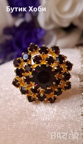 Винтидж комплект гранатово стъкло, Яблонекс, снимка 4 - Антикварни и старинни предмети - 49145130