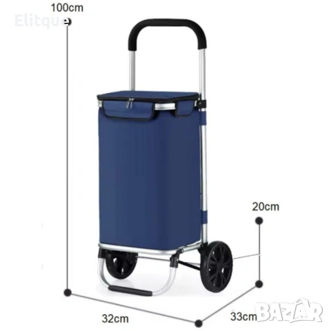 Количка за пазаруване – 40 л, водоустойчива, лека и удобна с 2 колела, снимка 8 - Други стоки за дома - 53120254