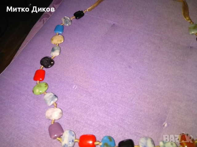 Стилно колие от керамични мъниста, винтидж и семпъл стил-2 броя, снимка 5 - Колиета, медальони, синджири - 51723425