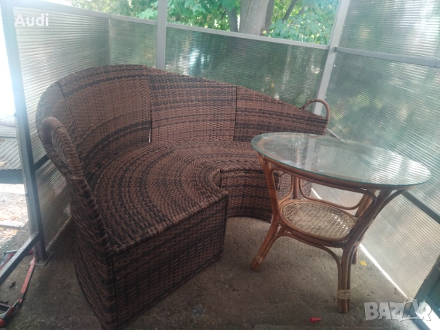 Комплект градински мебели от изкуствен  ратан - Маса и канапе Размери на канапето Широчина 185см Вис