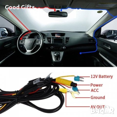 Видеорегистратор 1080 FULL HD за скрит монтаж зад огледалото с WI-FI, снимка 5 - Аксесоари и консумативи - 39296393