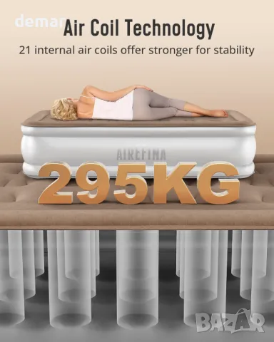 Airefina надуваемо легло надуваем матрак с вградена помпа.Размери: 190 × 99 × 40 см., снимка 4 - Спални и легла - 49823104