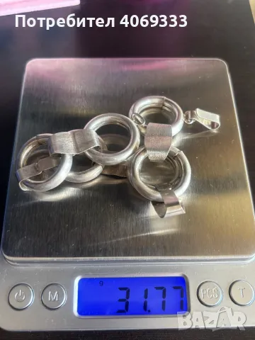 Сребърна дамска гривна 31.77гр , снимка 4 - Гривни - 49909975