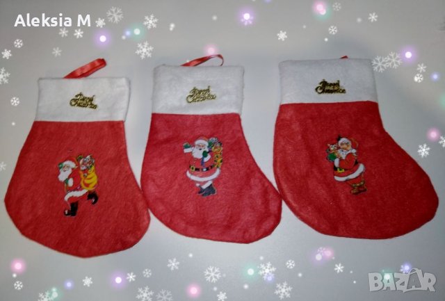 ПРОМО Коледно чорапче с Дядо Коледа с чифт детски коледни чорапи и картичка чорапки памук подарък, снимка 5 - Чорапи - 38846350