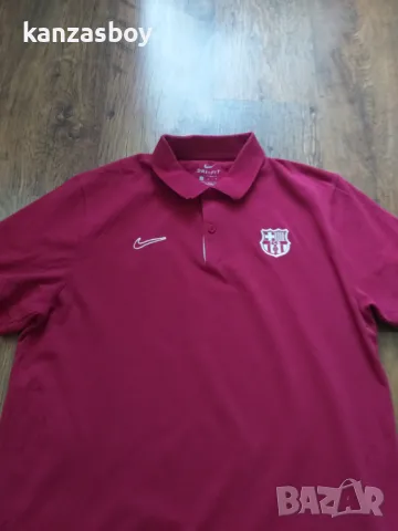 Nike The FC Barcelona Men s Slim Fit Polo - страхотна мъжка тениска КАТО НОВА L, снимка 4 - Тениски - 47368257