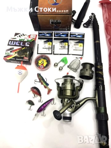 Комплект 3метра с макара и всички такъми от снимките, снимка 2 - Въдици - 40419185