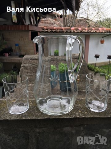 Ретро, стъклени чаши, бутилки за ракия,, снимка 4 - Чаши - 40710140