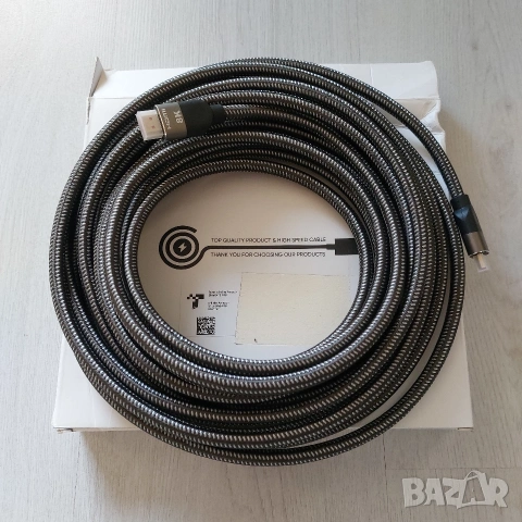 HDMI кабел 8K – 10 метра – Ultra High Speed – плетена оплетка – без загуба на сигнал, снимка 3 - Друга електроника - 53494878