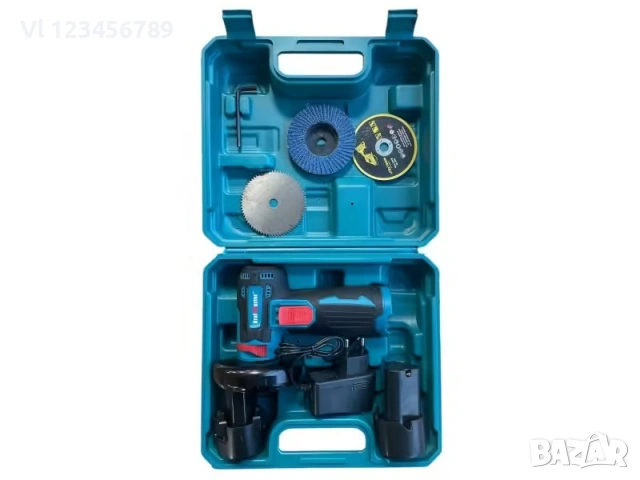  Мини акумулаторен ъглошлайф KraftMaster 24V 6AH с 2 батерии, снимка 2 - Ъглошлайфи - 53432274